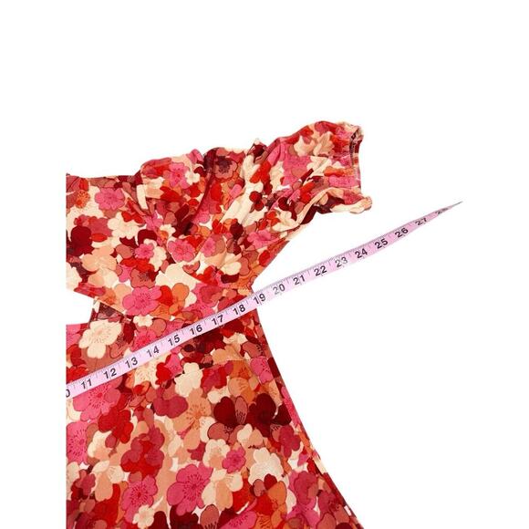 Eloquii High Neck Retro Style Colorful Floral Stretch Midi Dress Mod Womens 14 - Picture 6 of 9